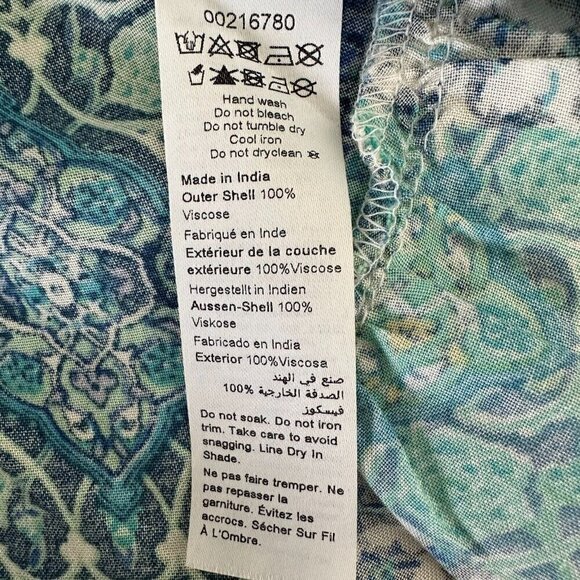 Avenue Tunic Top Patchwork Print Aqua Floral size 18 - Picture 9 of 10
